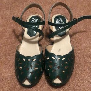 Rocket Originals Vintage Green Pinup Wedges UK6